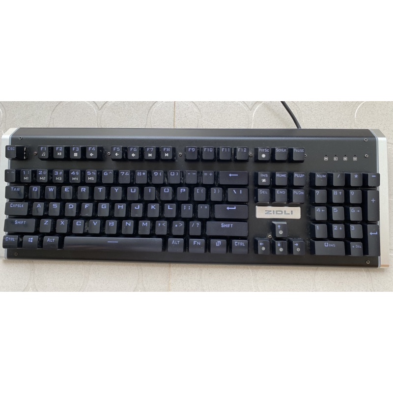 Bàn phím cơ ZIDLI ZK23-1 2nd ( cũ, đã qua sử dụng) mặt nhôm, chống nước, blue switch