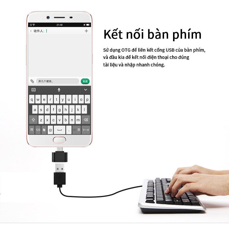 Đầu chuyển đổi cáp OTG sang Micro USB cho PC / máy tính bảng Android Samsung Sony