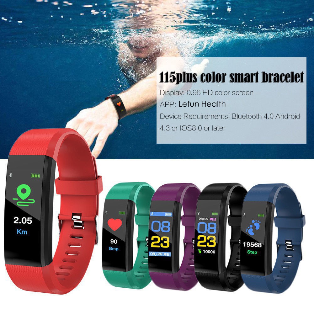 ID115 Plus Color Smart Watch Fitness Tracker Sleep Monitoring Heart Rate