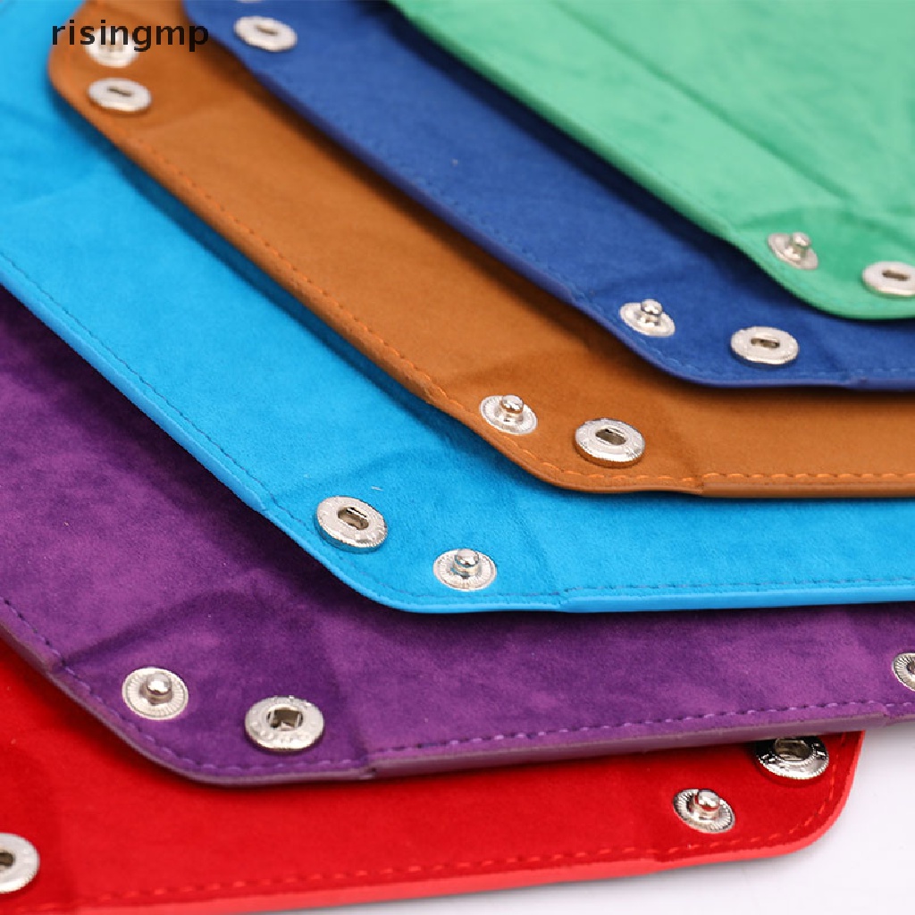 Khay Đựng Xúc Xắc Bằng Da PU Hình Lục Giác / Vuông Gấp Gọn Tiện Dụng ♨Trên đó