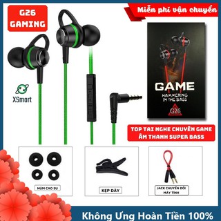 Tai nghe nhét tai Gaming phone G26 Super Bass hỗ trợ chơi game nghe nhạc giải trí tương thích điện thoại máy tính laptop