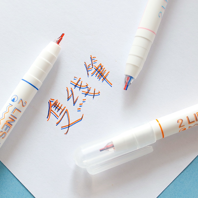 Bút Mực Gel Hai Đầu Ngòi 0.5mm Nhiều Màu Sắc Dùng Để Vẽ Tranh DIY