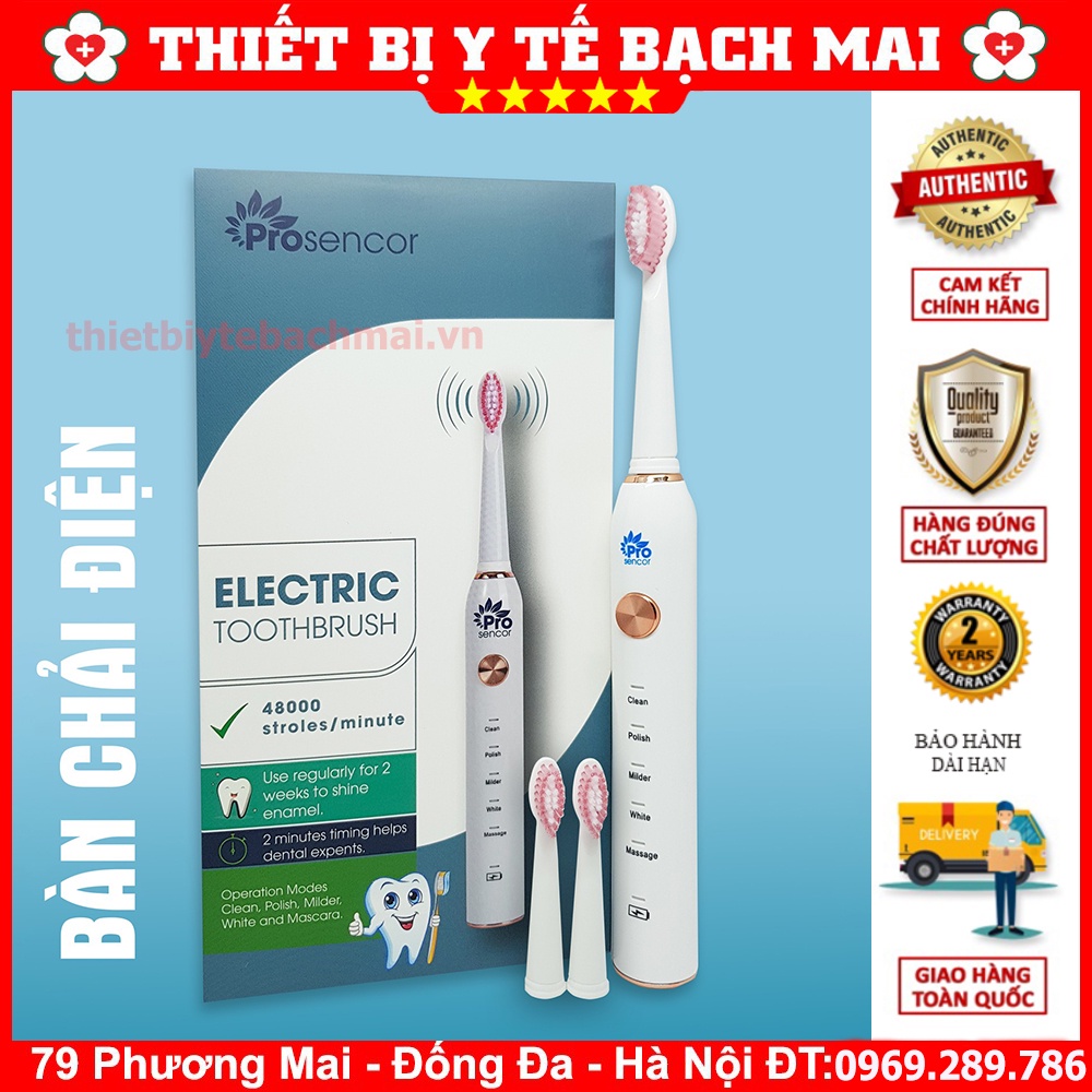 [Tặng 4 Đầu Chải] Bàn Chải Điện Đa Năng - Công Nghệ Sóng Âm Làm Sạch Răng,Trắng Răng