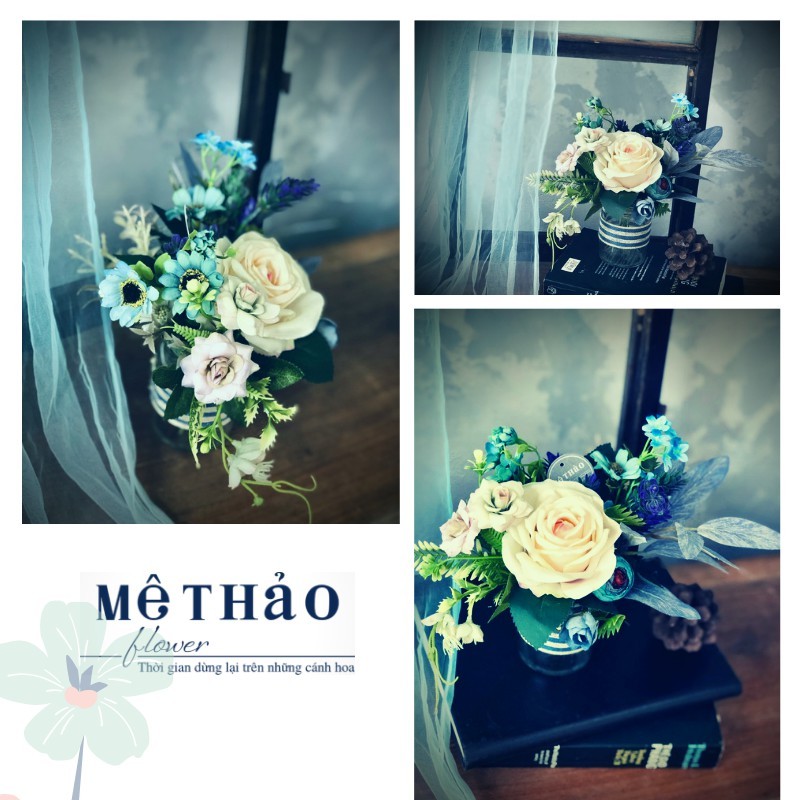 (Ảnh shop chụp) Bình Hoa Giả Chất Liệu Lụa Cao Cấp Trang Trí Nhà Cửa Của Mê Thảo Flower