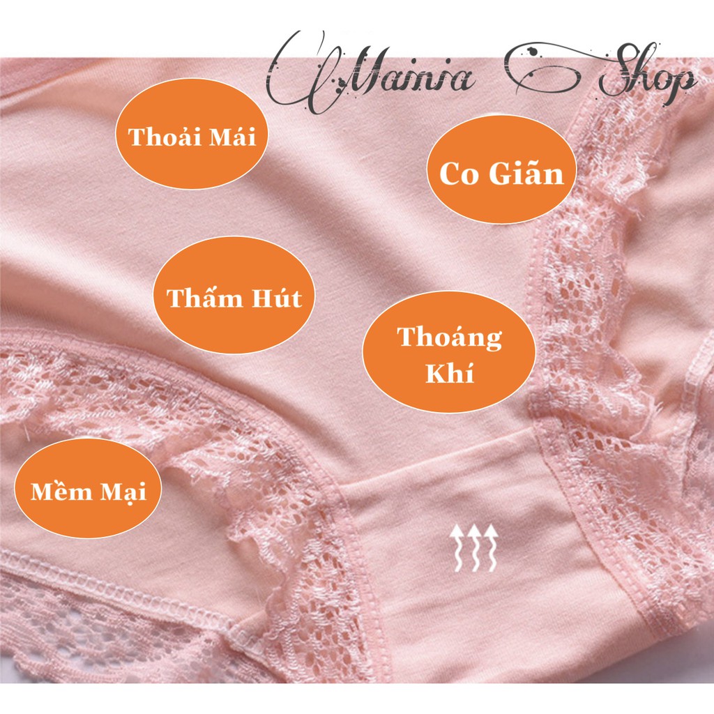 [Rẻ Nhất Shopee] Quần Lót Nữ Cotton Viền Ren Size L XL Cho Nữ Quần Chíp Co Giãn Xuất Khẩu Rẻ Đẹp Mainia Sho | BigBuy360 - bigbuy360.vn