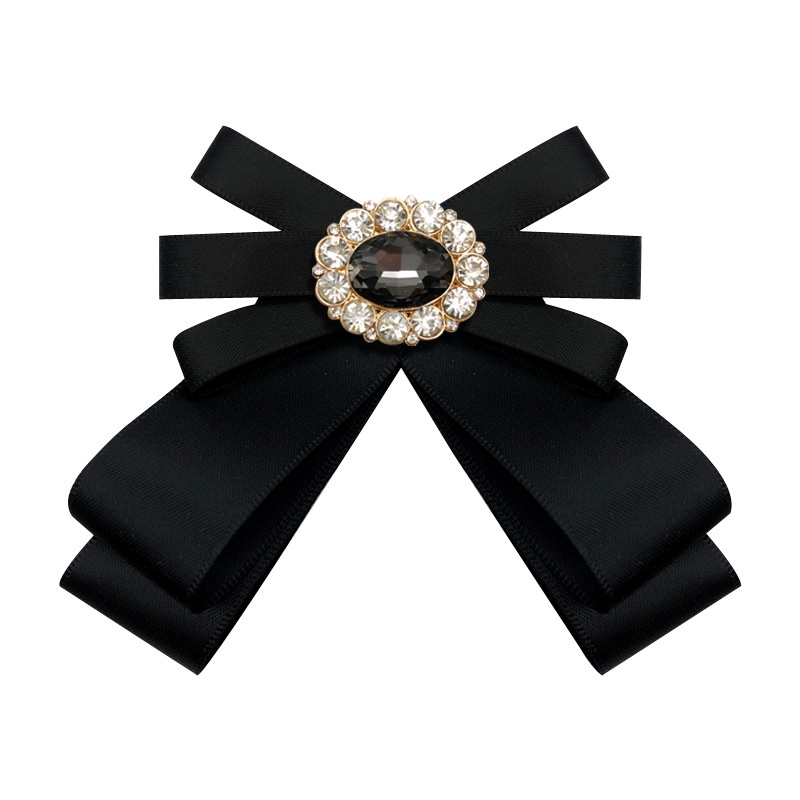 Cài Áo Hình Nơ Đính Đá Pha Lê Phong Cách Vintage