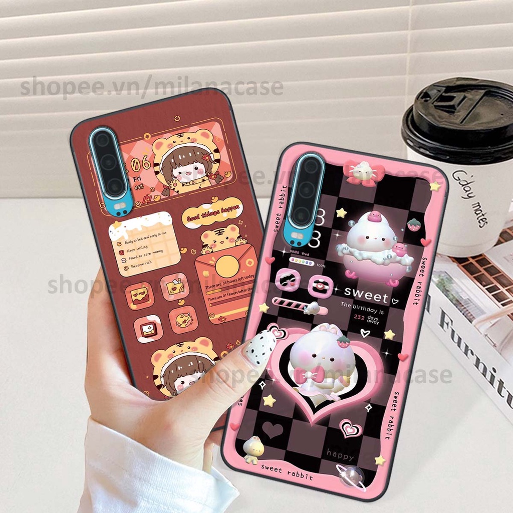 Ốp Huawei P30 / P30 Pro hình đồng hồ icon gấu mèo cute cực dễ thương ngộ nghĩnh