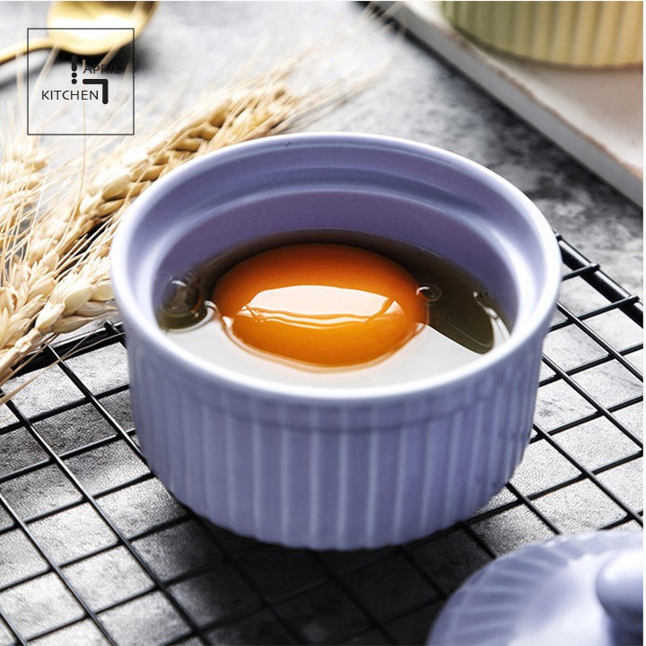 Khuôn nướng bánh gốm sứ khuôn làm bánh flan, pudding, hấp trứng nhiều màu KNB03