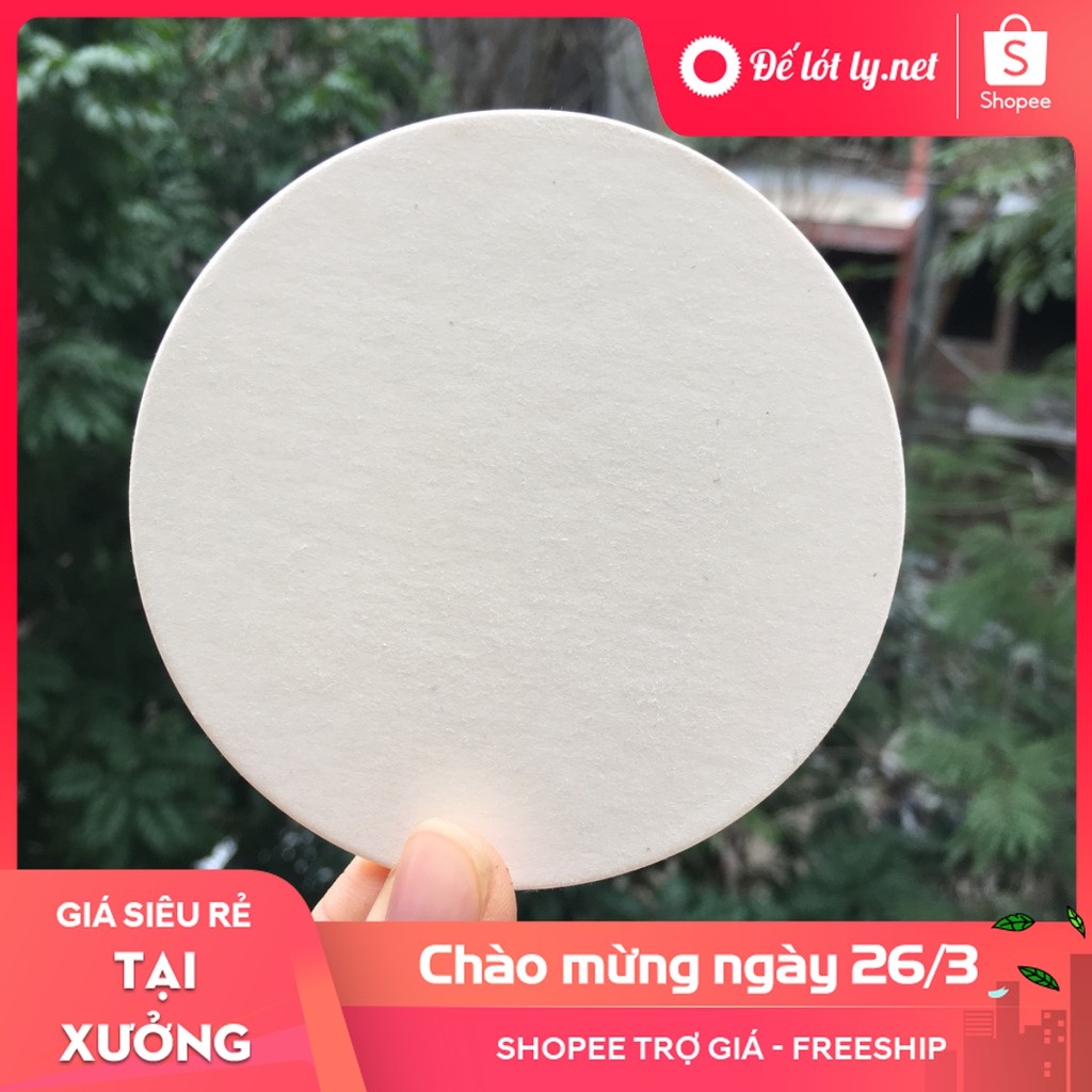 Bán đế lót ly giấy trắng trơn theo yêu cầu, Đế lót ly giấy bồi Hà Nội. {shopee}