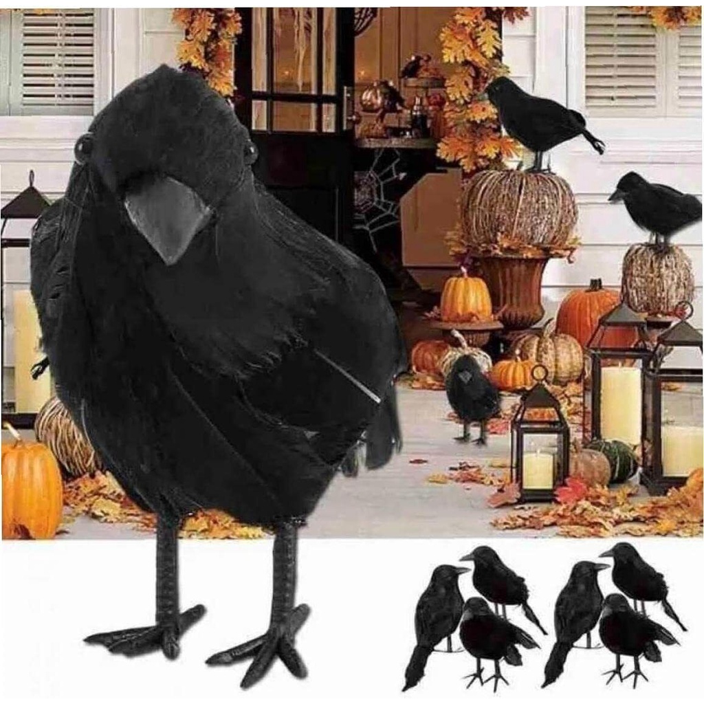 1/3/6pcs set Simulation Black Crow Animal Model Figure Halloween Hunting Decor Bird Party Decor gift