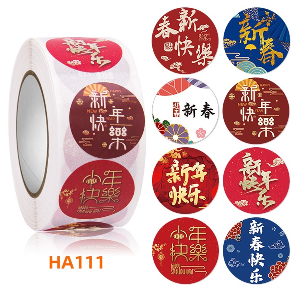 1 cuộn 500 nhãn dán trang trí năm mới