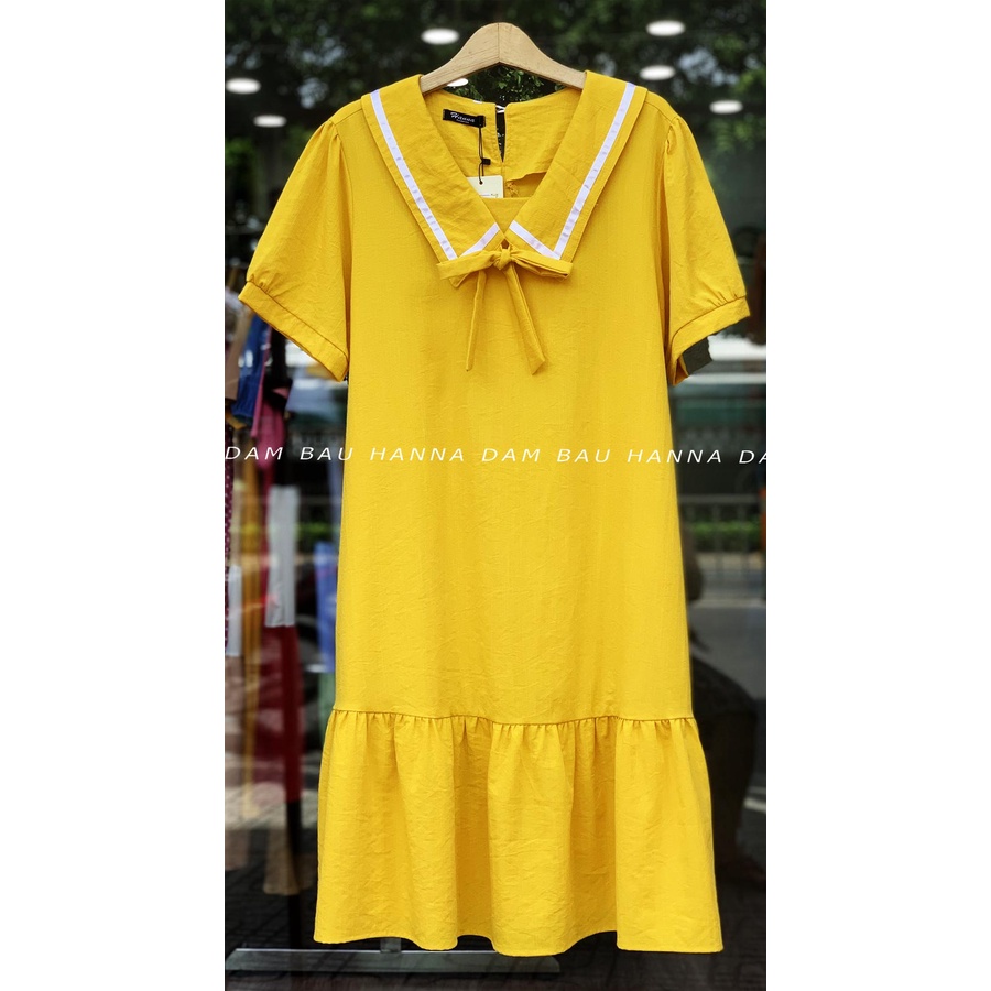 [HANNA SIZE 40-80KG] Đầm bầu công sở thiết kế cao cấp tùng đuôi cá dễ thương vải mềm mát ít nhăn có 2 túi bên sườn
