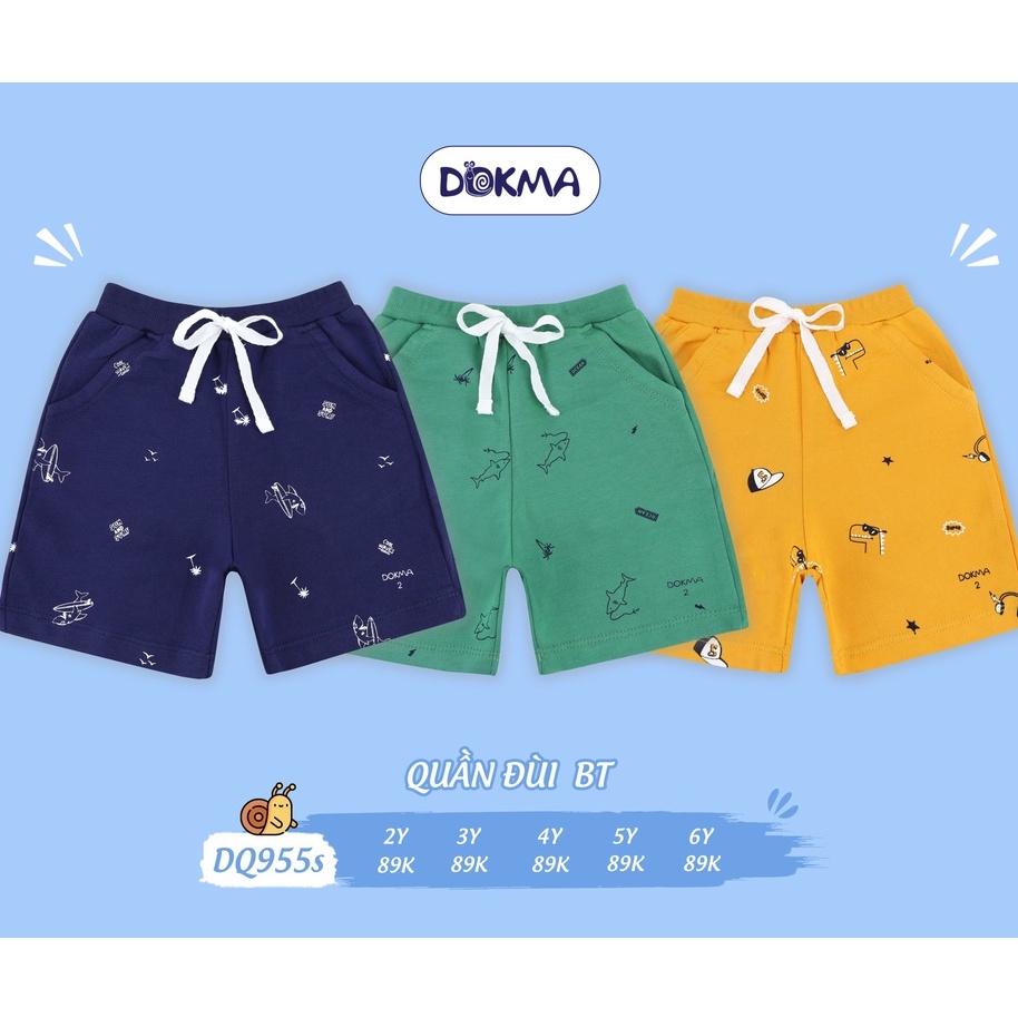 Quần đùi Dokma siêu mềm mát cotton 100% cho bé từ 2-6 tuổi