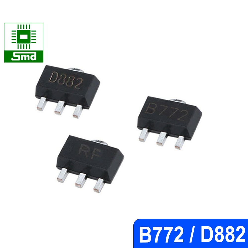 Linh Kiện Transistor D882 SOT89 B772 PNP NPN loại dán SMD 2SB772 2SD882 To-126 Linh kiện điện tử