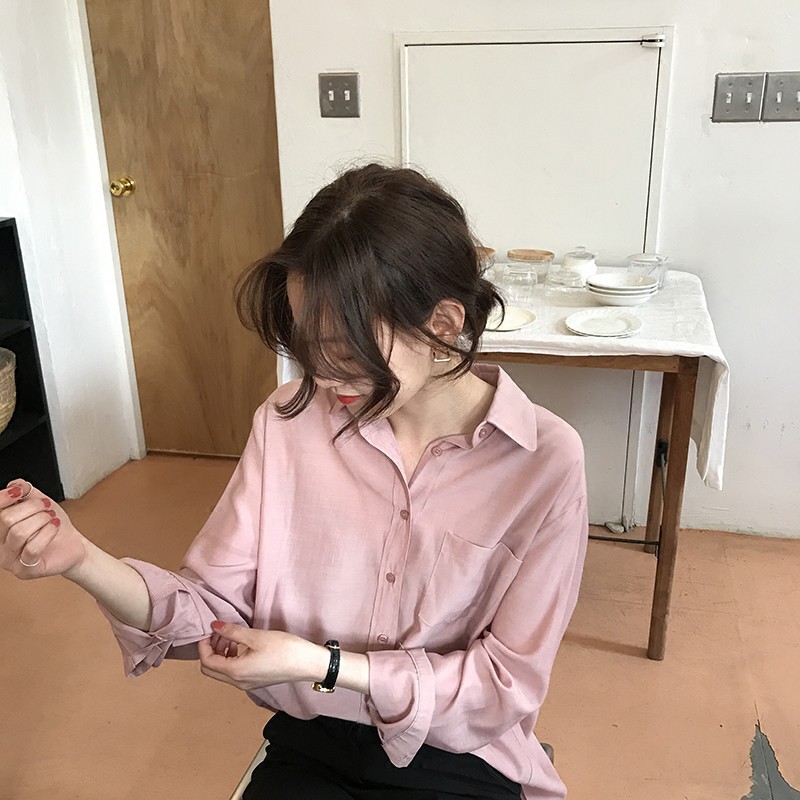 Áo sơ mi lụa dáng suông MA15