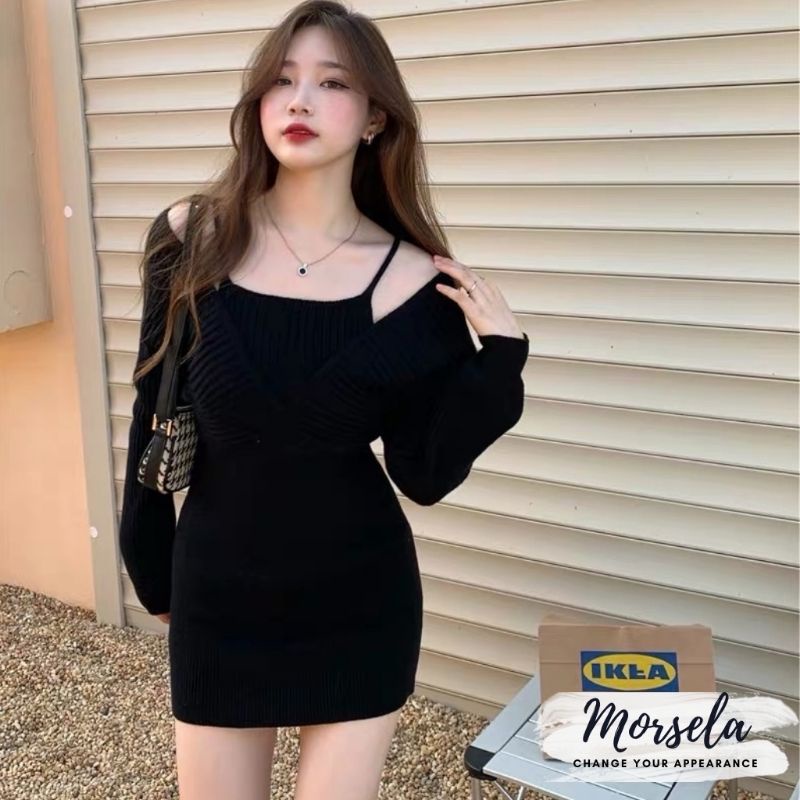 Đầm body tay dơi 2 dây có bigsize
