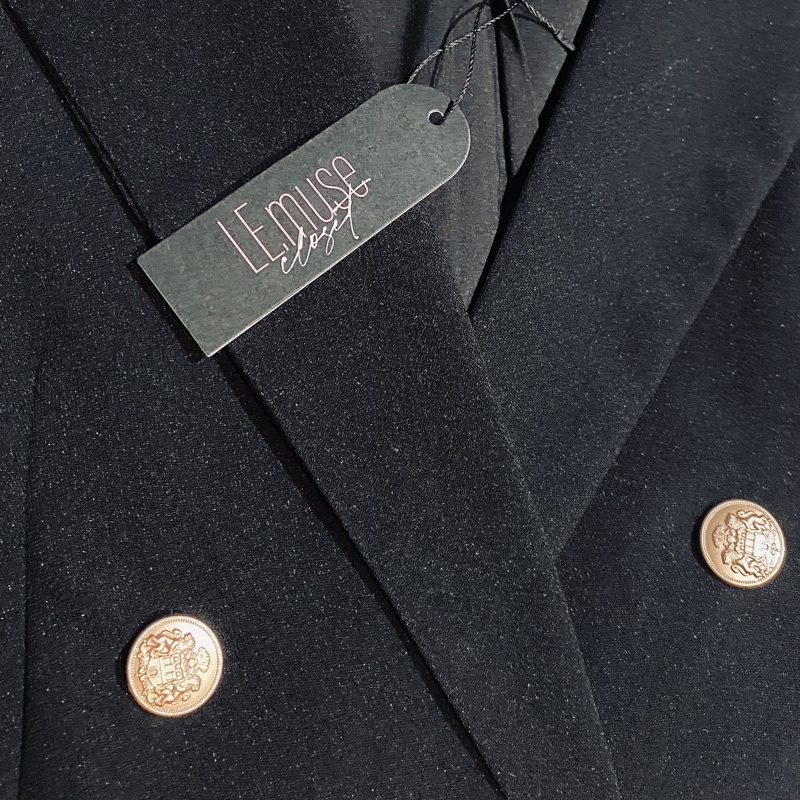 Áo Blazer giấu quần dáng suông màu đen | BigBuy360 - bigbuy360.vn