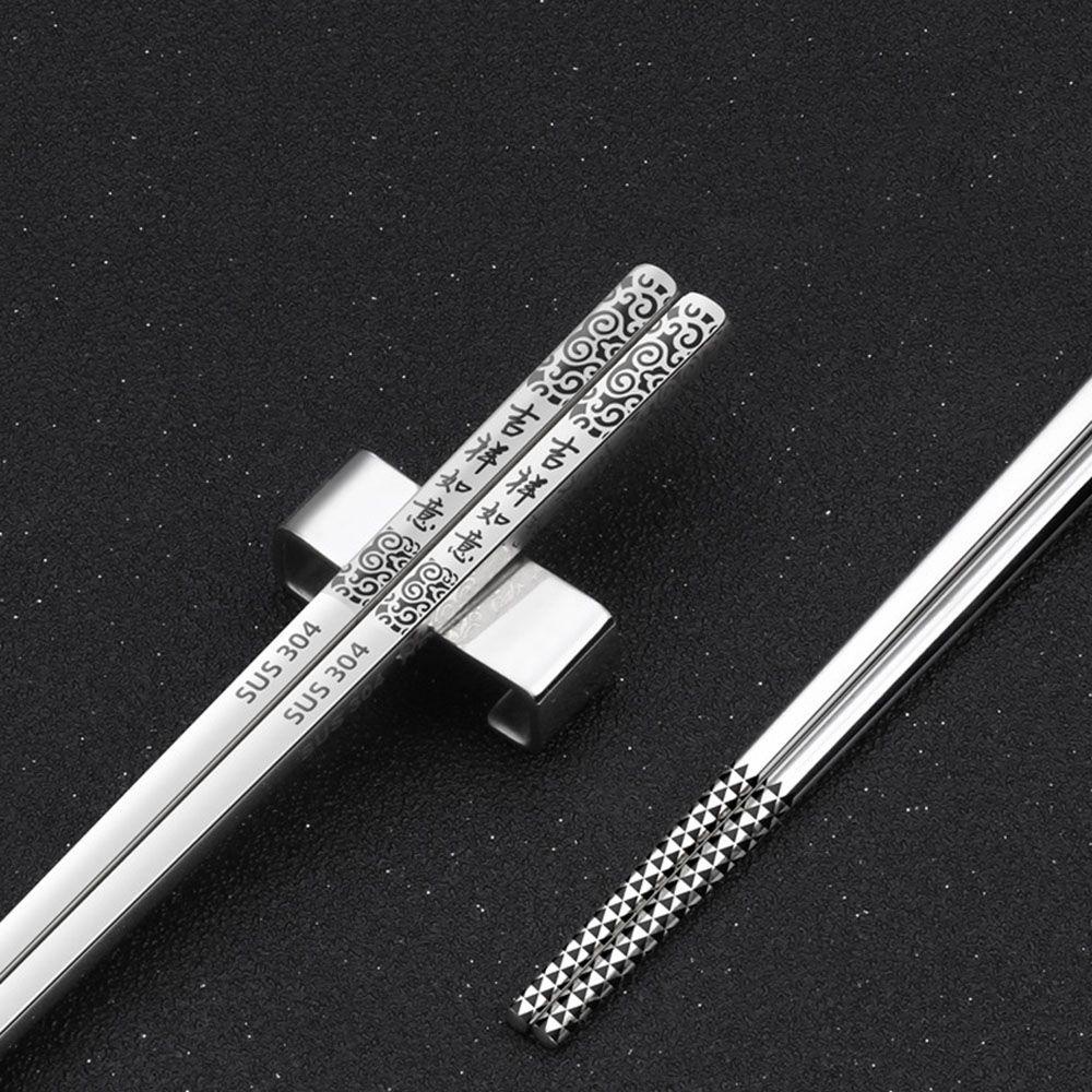 YIYU 1 Đôi Đũa Kim Loại Chống Trượt Màu Bạc