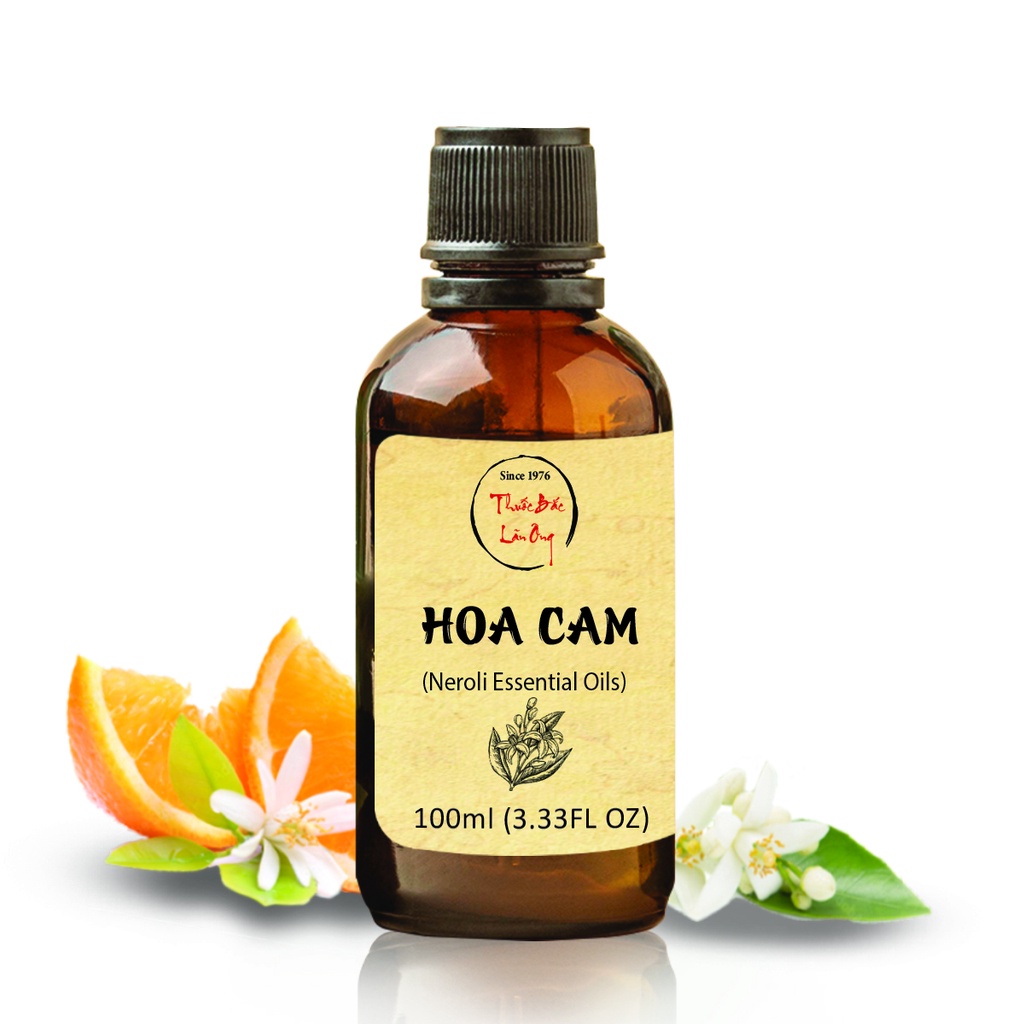 Tinh dầu Hoa Cam 100ml, chống lão hóa, trẻ hóa làn da, hương thơm tự nhiên, thơm phòng, thư giãn - Thuốc Bắc Lãn Ông