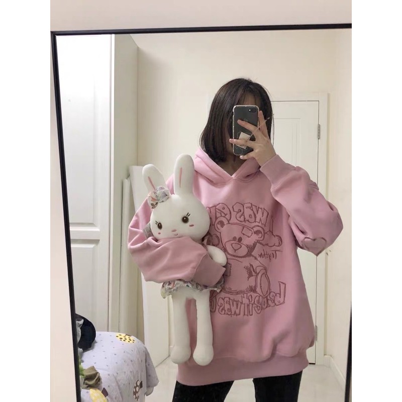 [CÓ SẴN] Áo Hoodie gấu bear nỉ bông ấm áp