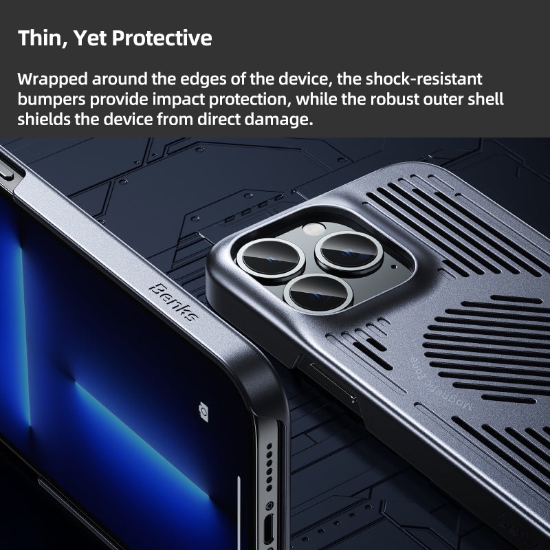 Benks Ốp Điện Thoại Cứng Siêu Mỏng Có Nam Châm Làm Mát Cho iphone 12 13 14 15 plus pro max