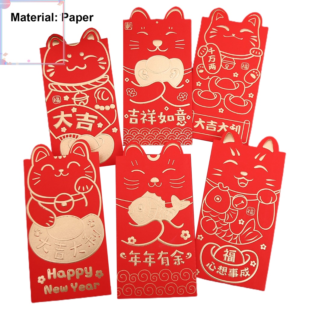 Bao lì xì màu đỏ may mắn ba chiều lâu trôi