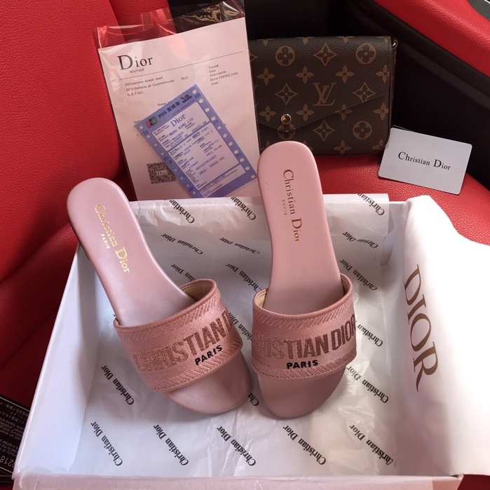 2022 Sandal Nữ Da Tổng Hợp Đế Phẳng Họa Tiết Mới