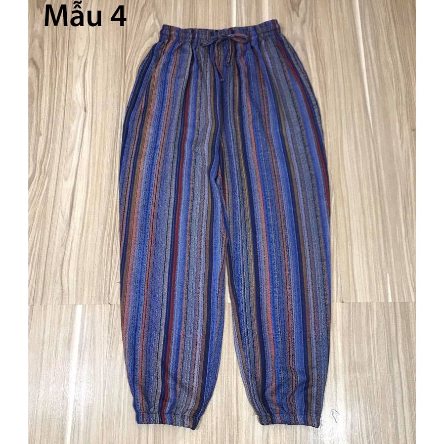 Quần lanh bo gâu, chất liệu mát mẻ phù hợp đi chơi đi thể dục _QL