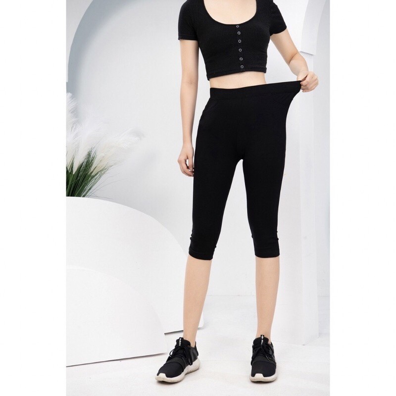 Quần legging Ngố cuộn Hồng siêu co gian