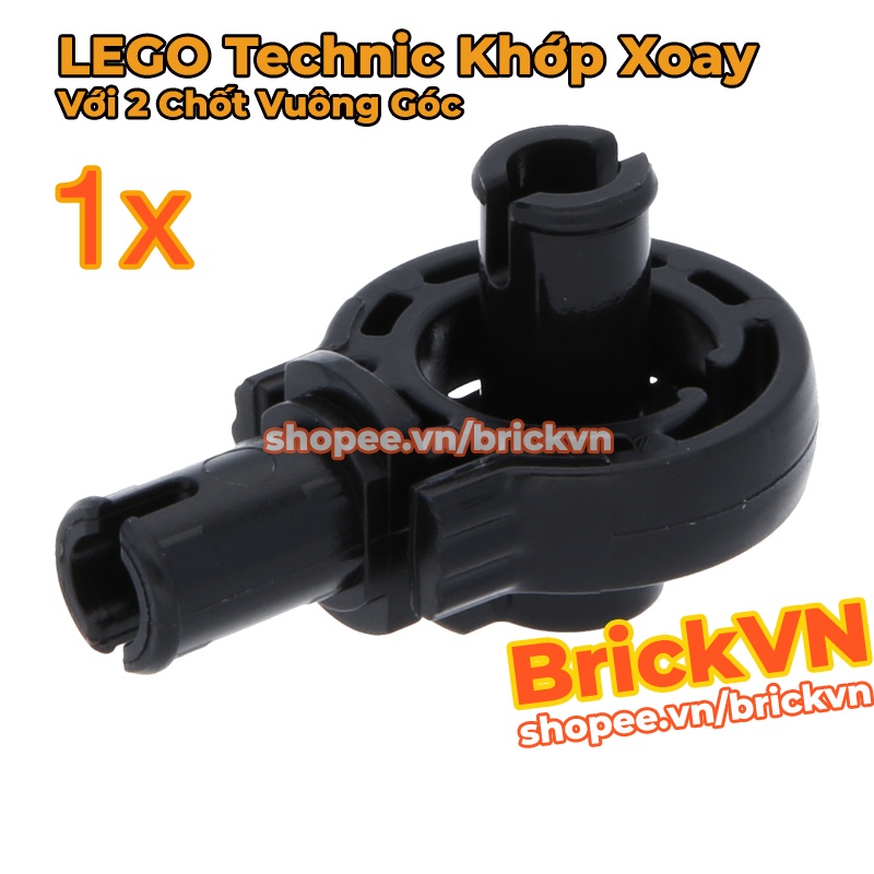 LEGO Technic Khớp Nối Xoay (Khớp Vai Robot) Với 2 Chốt Vuông Góc Màu Đen ID 4213374 47455