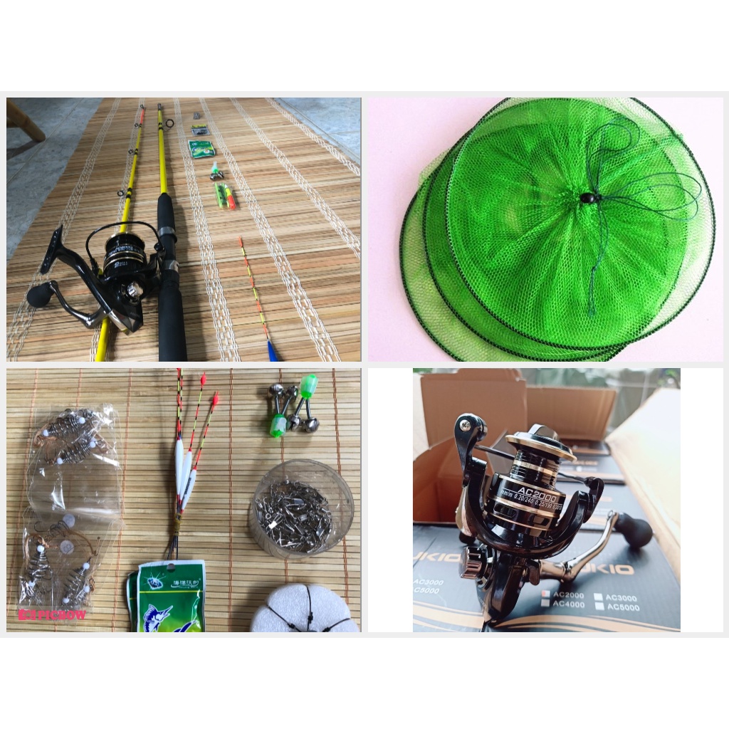 Bộ Cần Câu Máy 2 khúc Đặc Ruột 2m10 siêu bạo lực-siêu cứng ( 12 món )