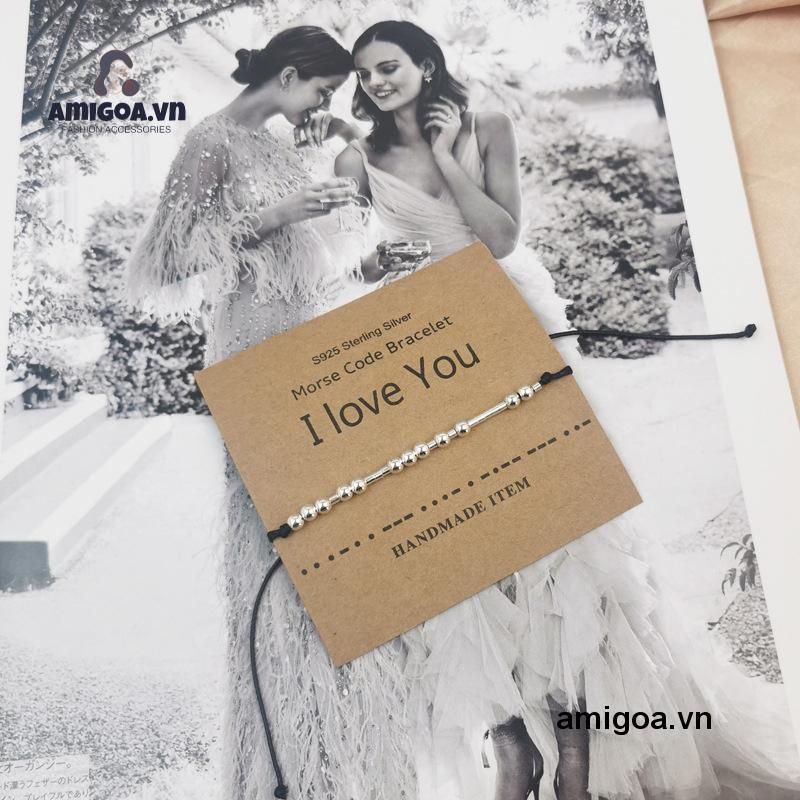 ✨✨Vòng Tay Dây Bện Thiết Kế Phong Cách Mã Morse Dành Cho Cặp Đôi