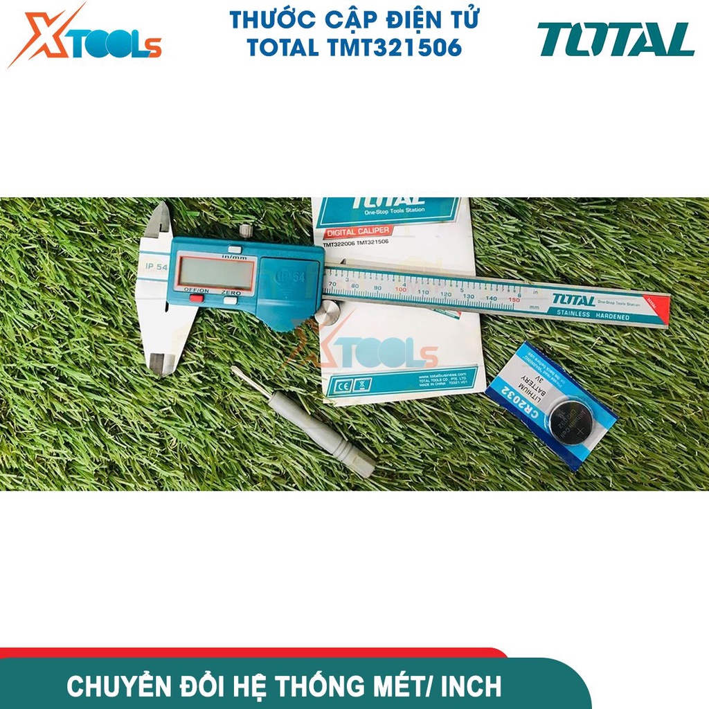 Thước kẹp điện tử TOTAL TMT321506 150mm thước đo đường kính điện tử hợp kim thép không gỉ hệ mét, inch-CHÍNH HÃNG-XTOOLS