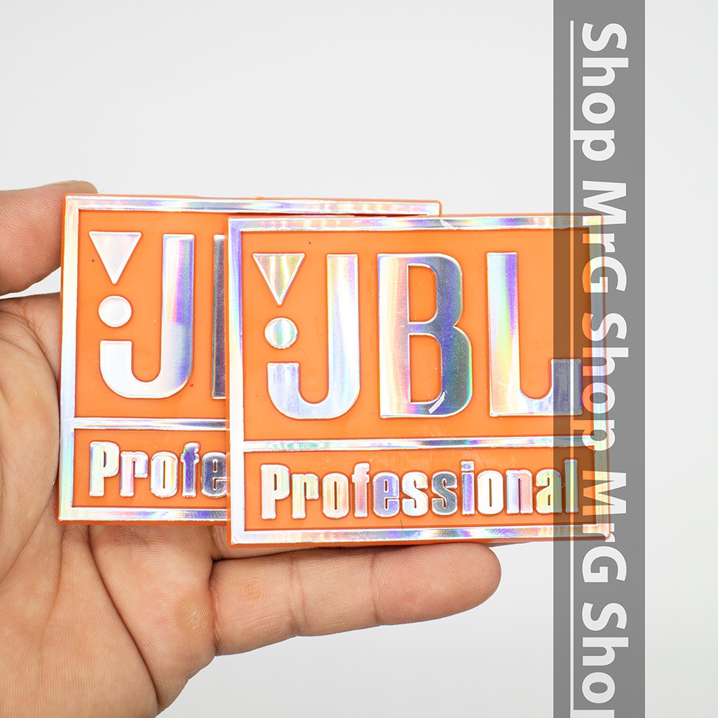 Đôi 2 Tem Loa JBL Professional 7cm x 6Cm Nhựa Cứng Màu Cam