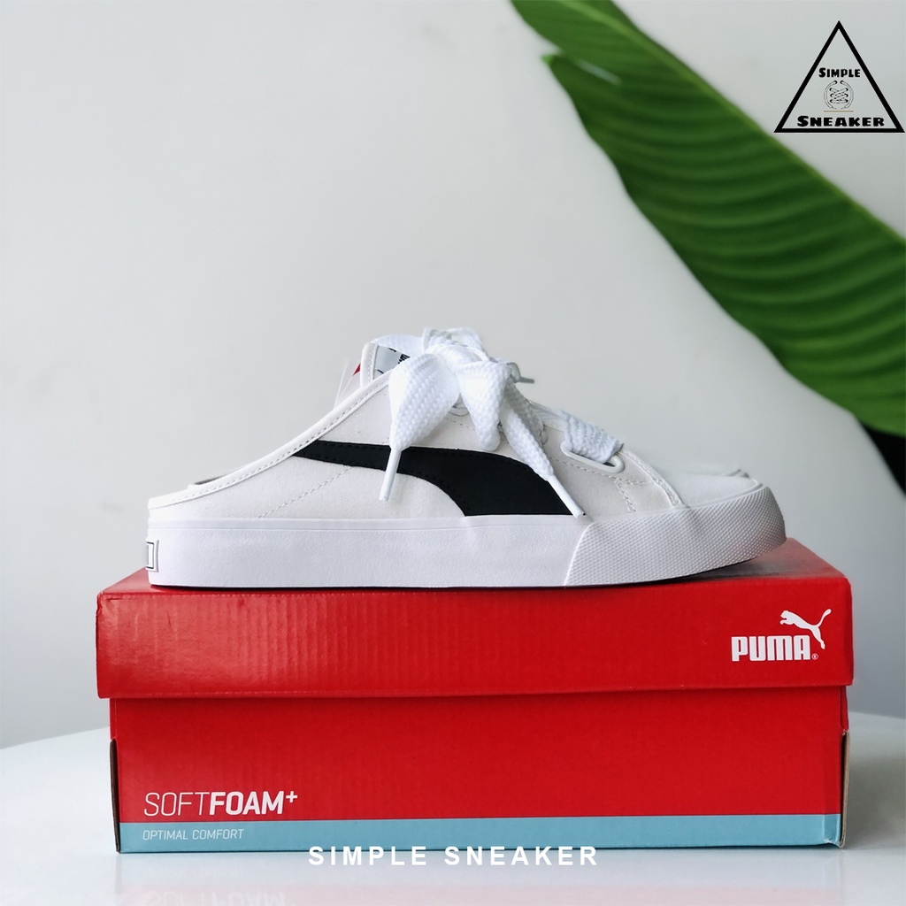 Giày Sục Puma Chính HãngFREESHIPGiày Nữ Đạp Gót Puma Mule Ribbon Cột Nơ [382331 02] Simple Sneaker