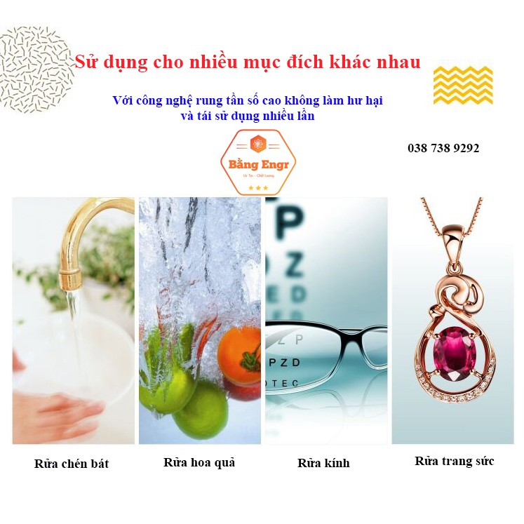 (Mới 2020) Máy rửa chén bát, hoa quả, quần áo bằng sóng siêu âm phiên bản mini dành cho gia đình