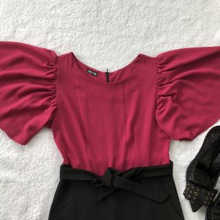 Jumpsuit đùi phối màu cột nơ eo HÀNG THIẾT KẾ