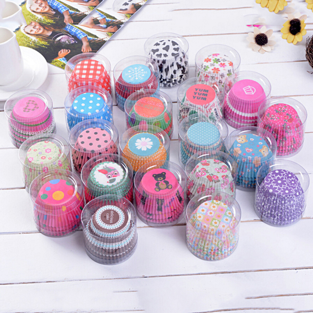 100 Giấy Gói Bánh Cupcake Màu Sắc Ngẫu Nhiên