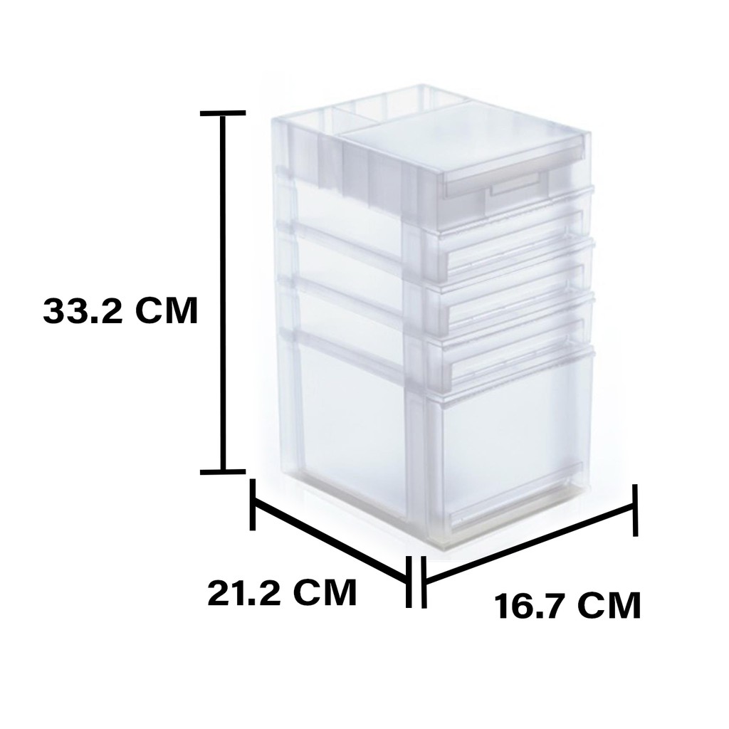 HomeBase DKW Tủ nhựa mini để bàn trang điểm Thái Lan W16.7xD21.2xH33.2 Cm Trắng