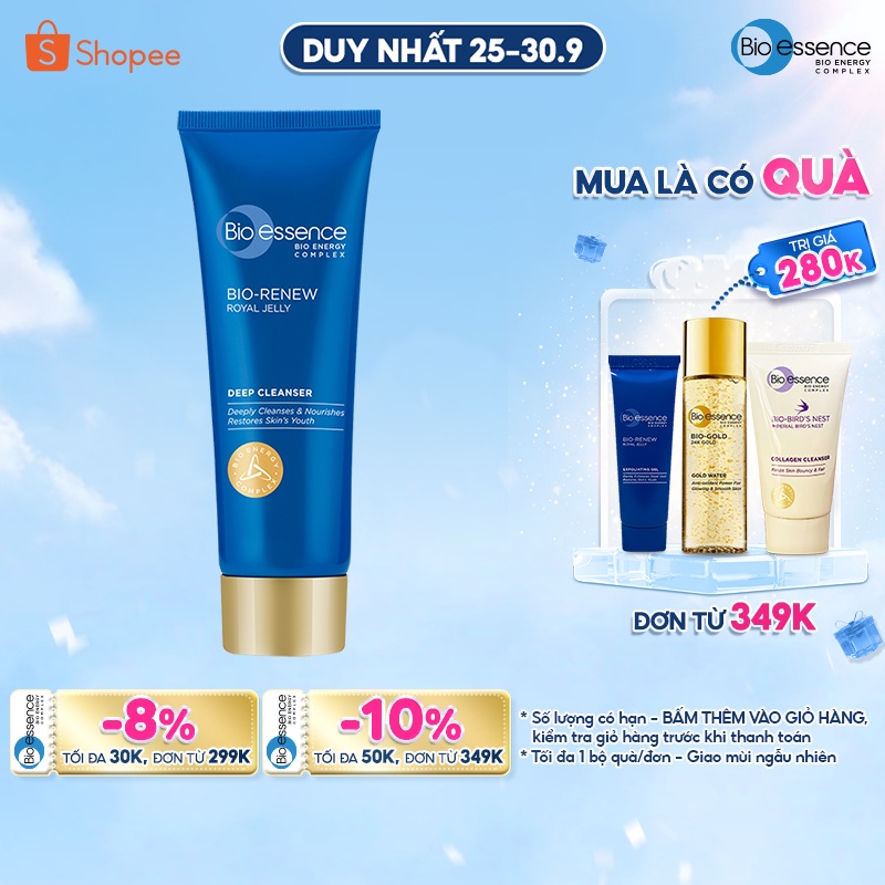 Sữa rửa mặt dưỡng da tươi trẻ (cho da khô) Bio-Essence Bio-Renew tinh chất sữa ong chúa 100g