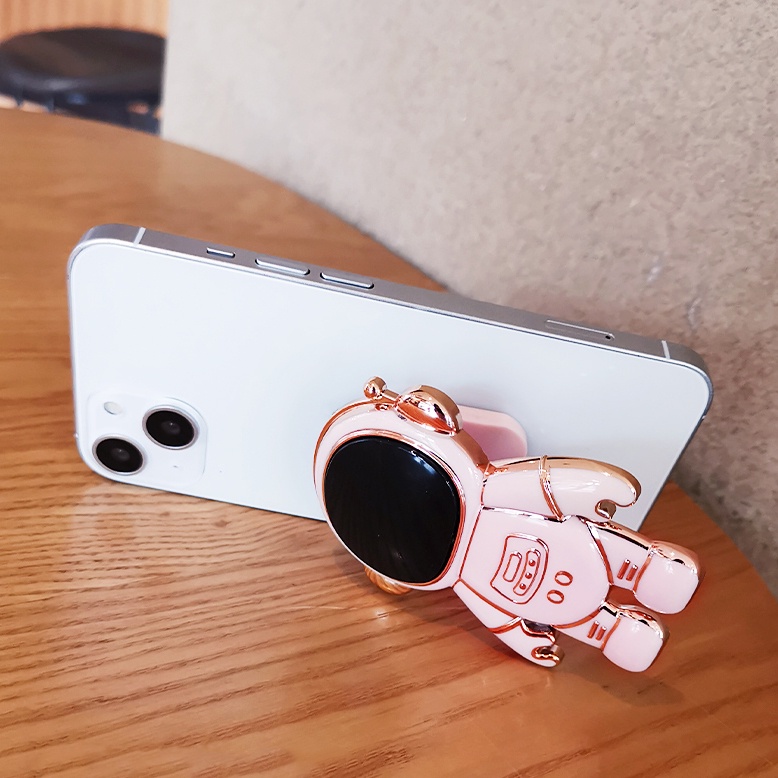 Giá đỡ phi hành gia 7 màu viền mạ vàng chống lưng sẵn keo dán cho điện thoại