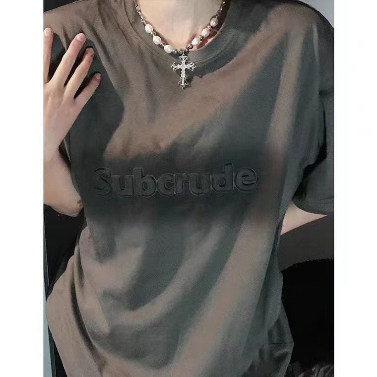 Áo Thun Tay Ngắn In Chữ Kiểu Vintage Mỹ Dễ Phối Đồ Cho Nữ