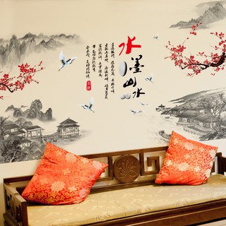 Decal dán tường cành đào phong thủy