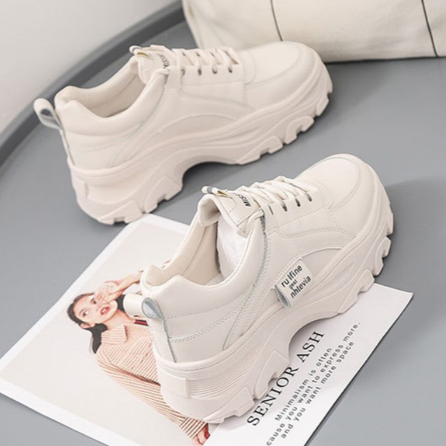 GIÀY SNEAKER NỮ TRẮNG RUFINE ĐẾ CAO 5CM KIỂU DÁNG HÀN QUỐC MẪU HOT G 80 | BigBuy360 - bigbuy360.vn