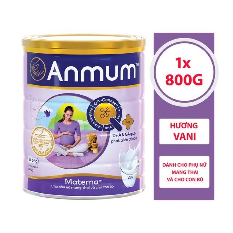 Tặng 3 hộp nhựa - sữa bột anmum vani lon 800g (date 2/2022)