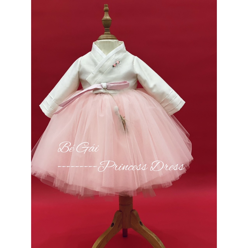 Hanbok Hàn Quốc màu hồng cho bé gái mẫu mới nhất