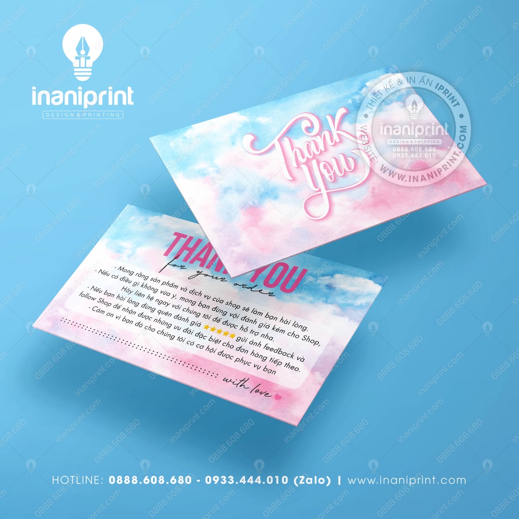 Card cám ơn, Giấy cám ơn, Thank you card gửi đến khách hàng - MS: 007