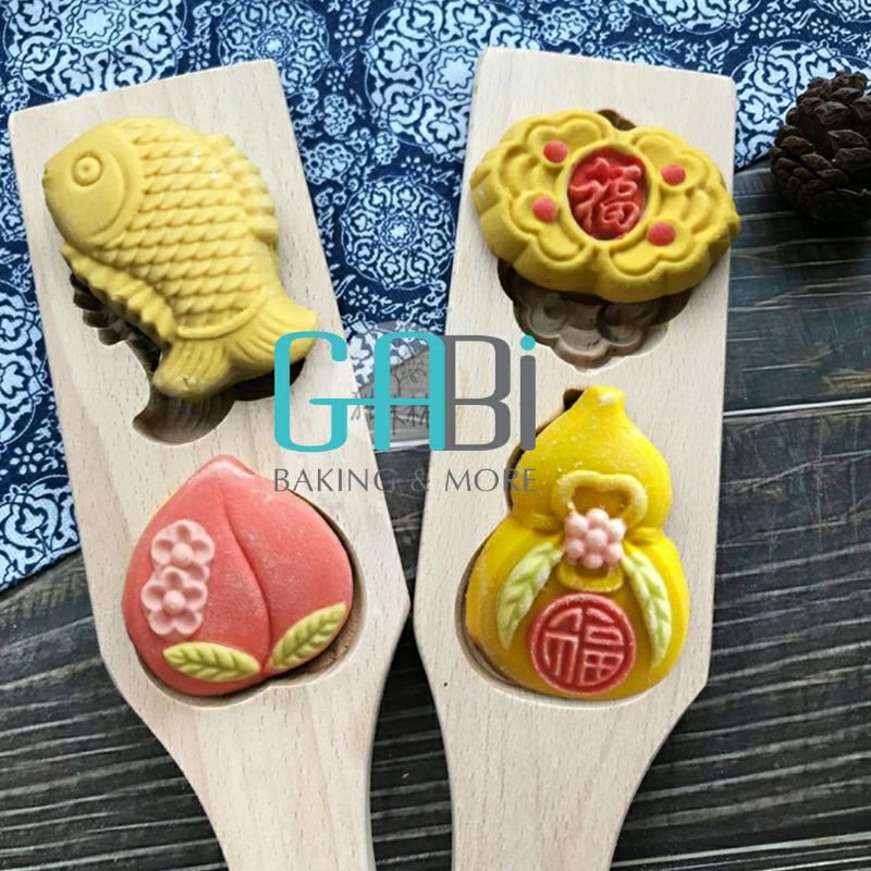 Khuôn trung thu gỗ 2 mặt đóng bánh 35g-65g