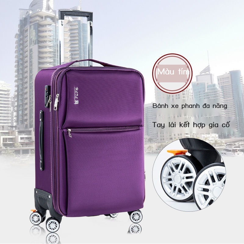 ┅ Vali vải Oxford phổ thông bánh xe đẩy trường hợp nam và nữ hành lý sinh viên 20 inch hộp vải mật khẩu