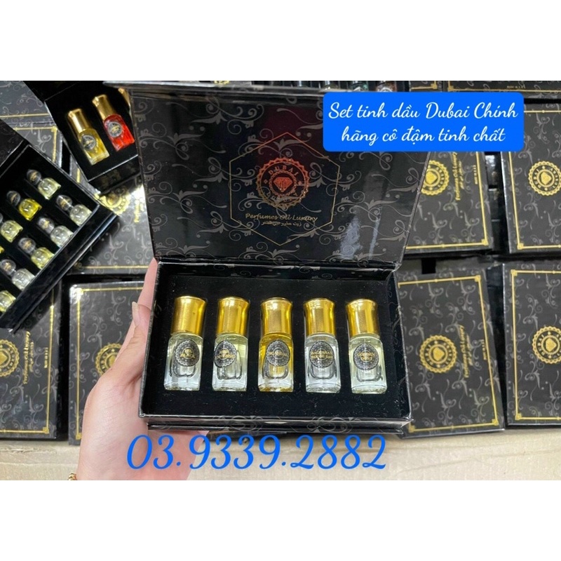 Set mini tinh dầu Dubai 10 chai chính hãng - set mini Dubai 5chai